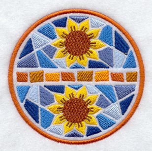 Sunflower Mosaic Coaster (In-the-Hoop)