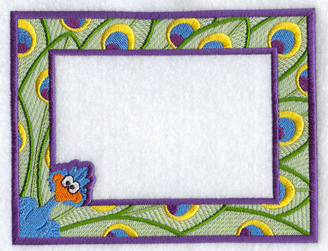 Single Peacock Photo Frame (In-the-Hoop)
