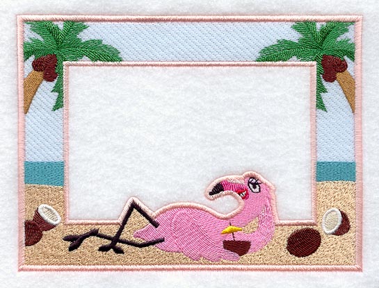 Flamingo Flossie Photo Frame (In-the-Hoop)