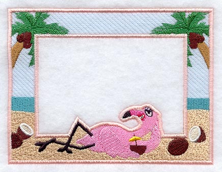 Flamingo Flossie Photo Frame (In-the-Hoop)