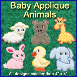 A Baby Animals Design Pack (Applique)