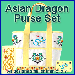 A Asian Dragon Purse Set Design Pack