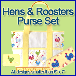 A Country Roosters Purse Set Design Pack