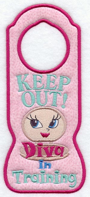 Diva in Training Door Hanger (In-the-Hoop)
