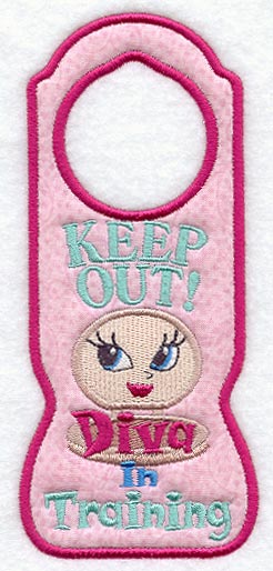 Diva in Training Door Hanger (In-the-Hoop)