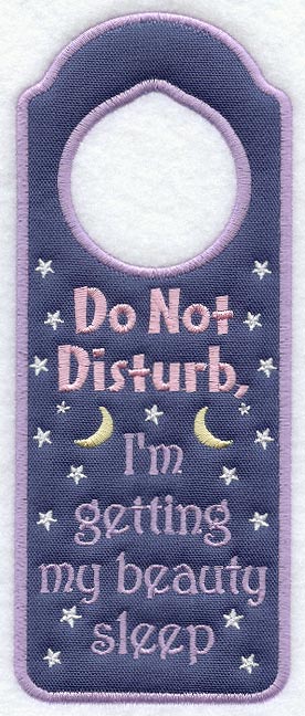 Beauty Sleep Door Hanger (In-the-Hoop)