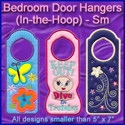 A Bedroom Door Hangers (In-the-Hoop) Design Pack