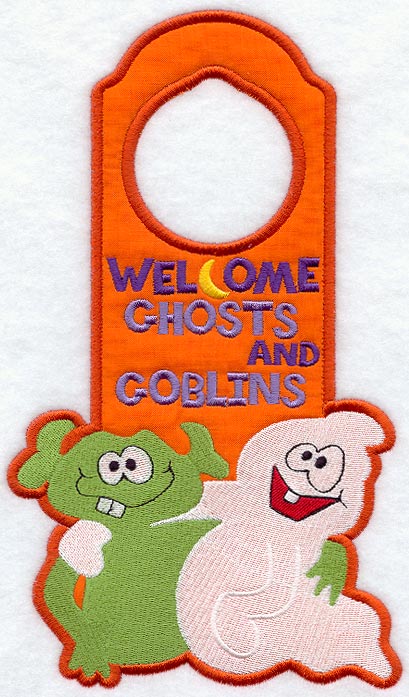 Welcome Ghosts and Goblins Door Hanger (In-the-Hoop)