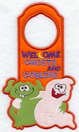 Welcome Ghosts and Goblins Door Hanger (In-the-Hoop)