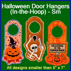 A Halloween Door Hangers (In-the-Hoop) Design Pack