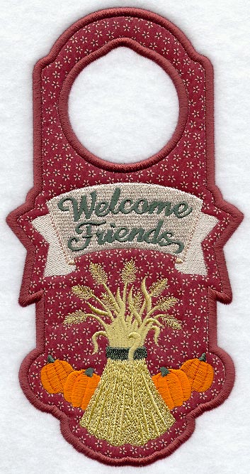 Welcome Friends Door Hanger (In-the-Hoop)