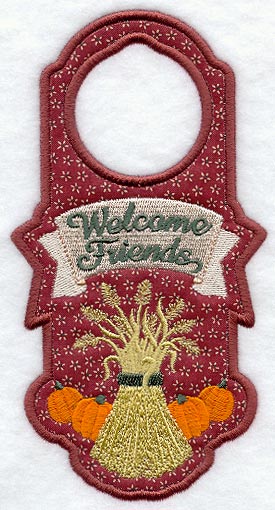 Welcome Friends Door Hanger (In-the-Hoop)