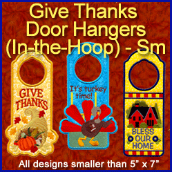 A Give Thanks Door Hangers (In-the-Hoop) Design Pack