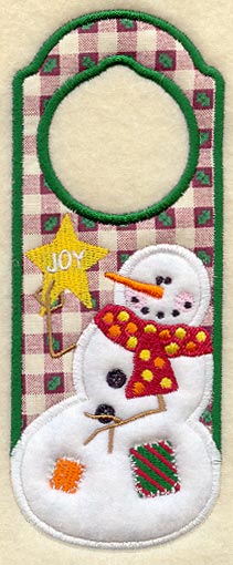 Joy Snowman Door Hanger (In-the-Hoop)
