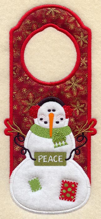 Peace Snowman Door Hanger (In-the-Hoop)