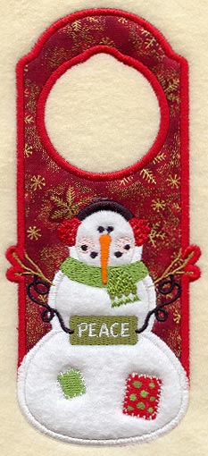 Peace Snowman Door Hanger (In-the-Hoop)