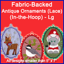 Fabric-Backed Antique Ornaments (Lace) (In-the-Hoop) Design Pack