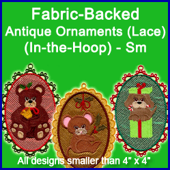 Fabric-Backed Antique Ornaments (Lace) (In-the-Hoop) Design Pack