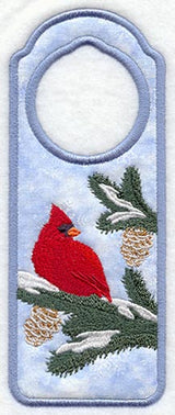 Winter Cardinal Door Hanger (In-the-Hoop)