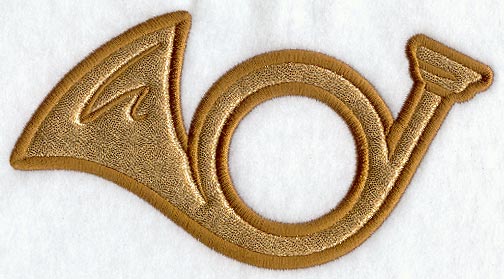 French Horn Photo Ornament (Applique) (In-the-Hoop)