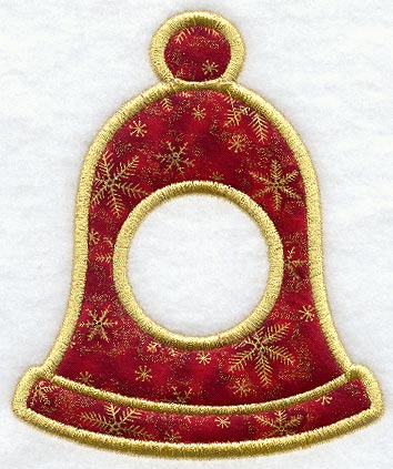 Christmas Bell Photo Ornament (Applique) (In-the-Hoop)