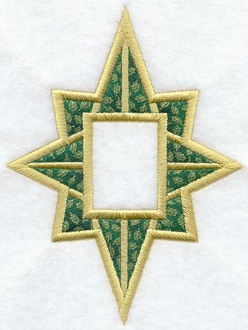 Star of Bethlehem Photo Ornament (Applique) (In-the-Hoop)