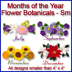 A Months of the Year Flower Botanicals Design Pack