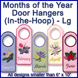 A Months of the Year Door Hangers (In-the-Hoop) Design Pack