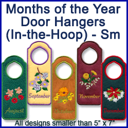 A Months of the Year Door Hangers (In-the-Hoop) Design Pack