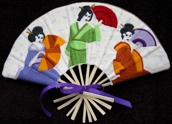 Geisha Trio Fan (In-the-Hoop)