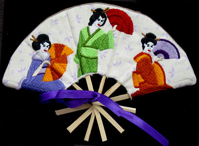 Geisha Trio Fan (In-the-Hoop)