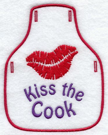 Kiss the Cook Lipstick Bottle Apron (In-the-Hoop)