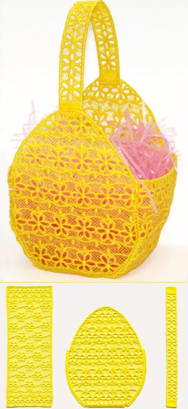 Floral Easter Basket (3 Pieces) (Lace)