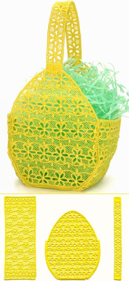 Floral Easter Basket (3 Pieces) (Lace)