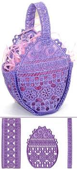 Floral and Swirl Basket (3 Pieces) (Lace)