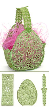 Floral and Vine Basket (3 Pieces) (Lace)