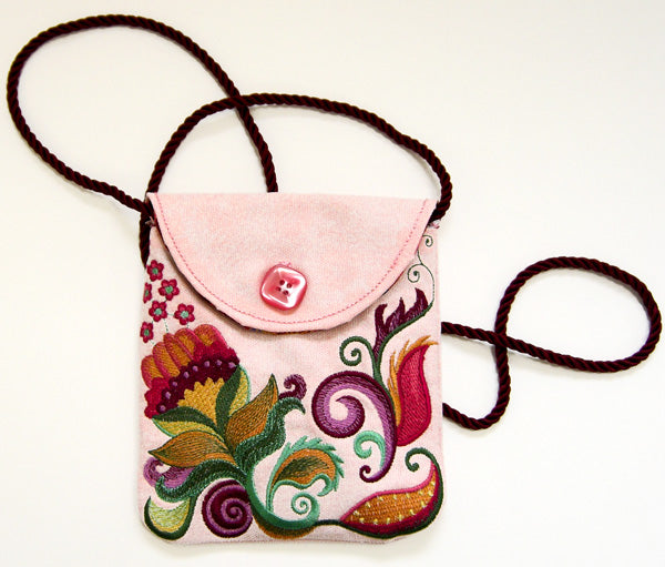 Jacobean Floral Purse (In-the-Hoop)