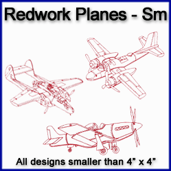 A Redwork Planes Design Pack