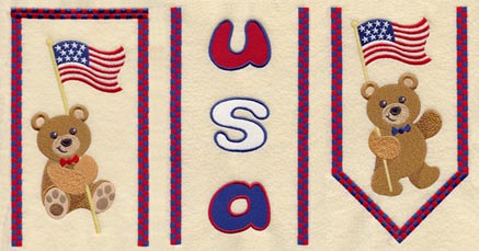 Star-Spangled Teddy Bear Bell Pull (3 Pieces)