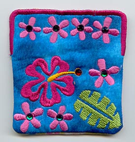 Hibiscus Coin Purse (Crystals) (In-the-Hoop)