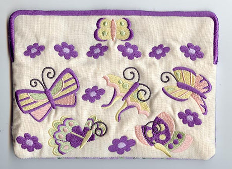 Butterflies and Flowers Sunglasses Case (In-the-Hoop)