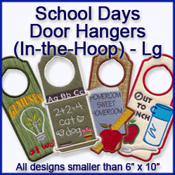 A School Days Door Hangers (In-the-Hoop) Design Pack
