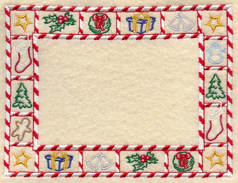 Candy Cane Christmas Photo Frame (In-the-Hoop)