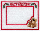 Merry Christmas Teddy Bear Photo Frame (In-the-Hoop)