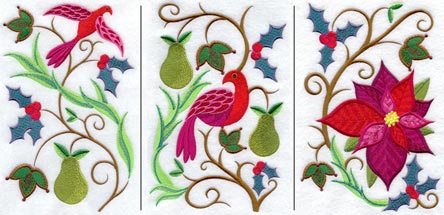Jacobean Christmas Banner - Lg (3 pieces)