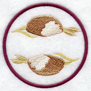 Wheat and Bread Coaster (In-the-Hoop)