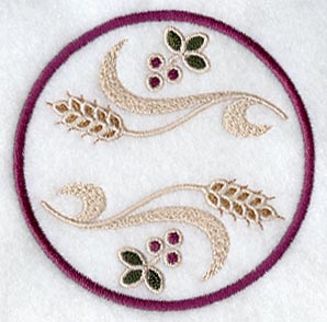 Cranberries and Wheat Coaster (In-the-Hoop)