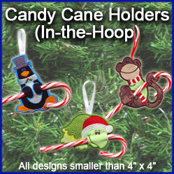 A Candy Cane Holders (In-the-Hoop) Design Pack