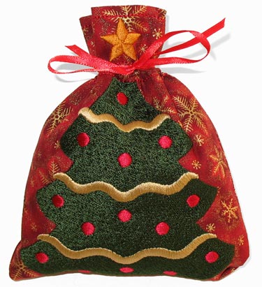 Jolly Christmas Tree Drawstring Bag (In-the-Hoop)