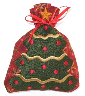 Jolly Christmas Tree Drawstring Bag (In-the-Hoop)
